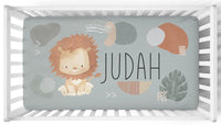 Modern Lion Rust Personalized Crib Bedding - gender_boy, Modern Lion, text