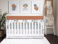 Modern Lion Rust Personalized Crib Bedding - gender_boy, Modern Lion, text