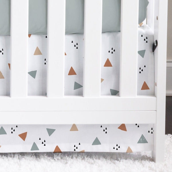 Modern Lion Triangles Crib Skirt - gender_boy, Modern Lion, Theme_Jungle