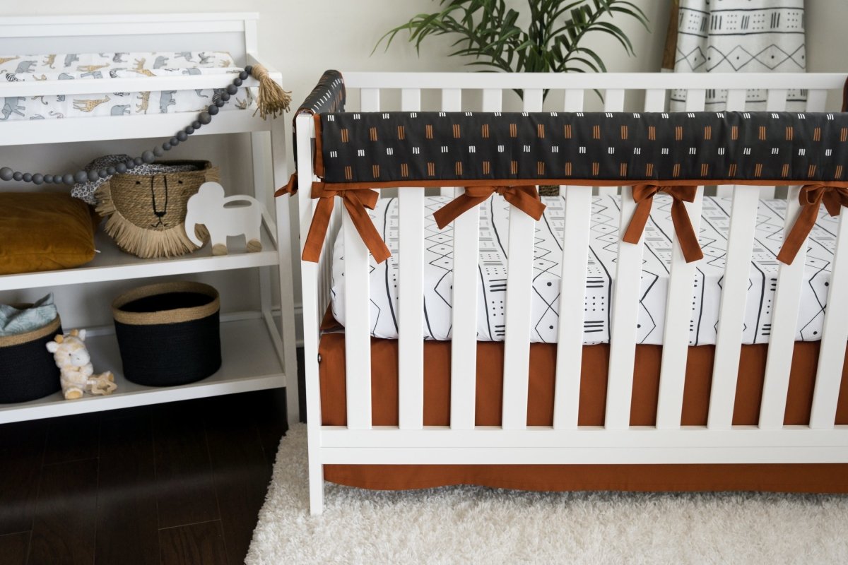 Modern Mudcloth Hashes Crib Rail Guards - gender_boy, Modern Mudcloth, Theme_Boho