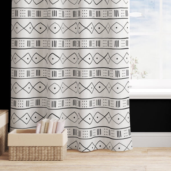 Modern Mudcloth Curtain Panel - gender_boy, Modern Mudcloth, Theme_Boho