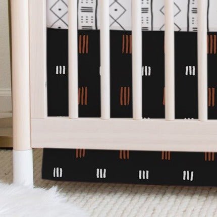 Modern Mudcloth Hashes Crib Skirt - Crib Skirt