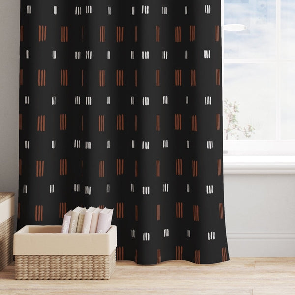 Modern Mudcloth Hashes Curtain Panel - gender_boy, Modern Mudcloth, Theme_Boho
