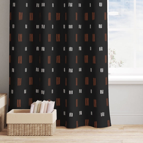 Modern Mudcloth Hashes Curtain Panel