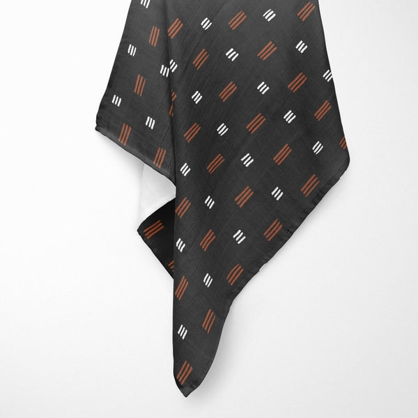 Modern Mudcloth Hashes Muslin Blanket - gender_boy, Modern Mudcloth, Theme_Boho