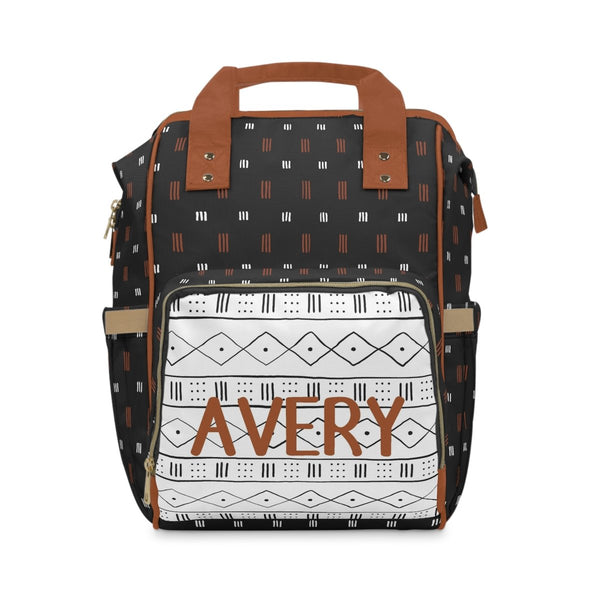 Modern Mudcloth Personalized Backpack Diaper Bag - gender_boy, Modern Mudcloth, text