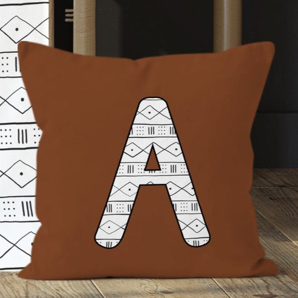 Modern Mudcloth Personalized Throw Pillow - gender_boy, Modern Mudcloth, text