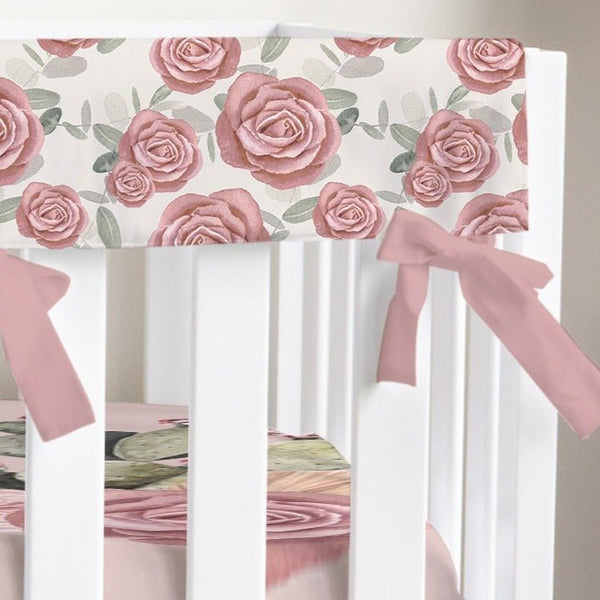 Mojave Roses Crib Rail Guards - Desert Rose, gender_girl, Theme_Boho