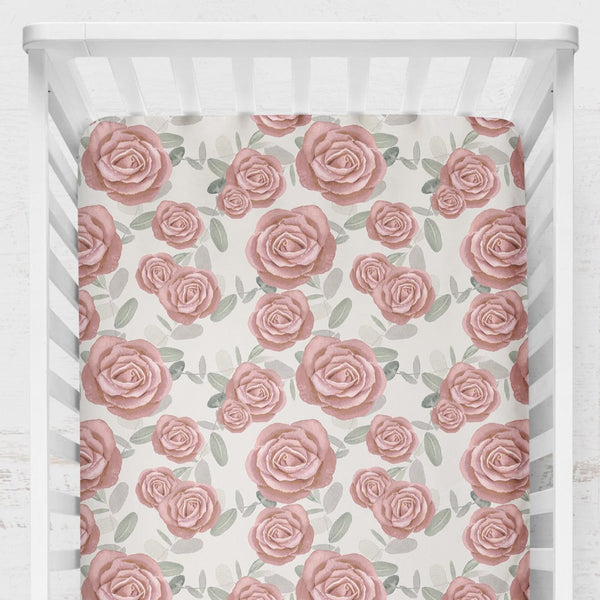 Mojave Roses Crib Sheet - gender_girl, Theme_Boho, Theme_Floral