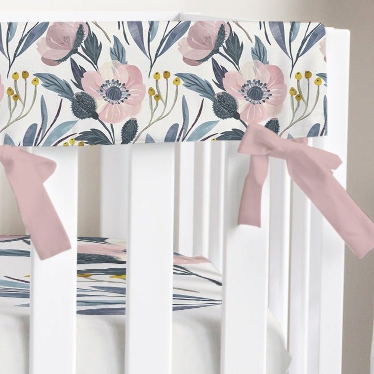 Moody Floral Crib Rail Guards - gender_girl, Moody Floral, Theme_Floral