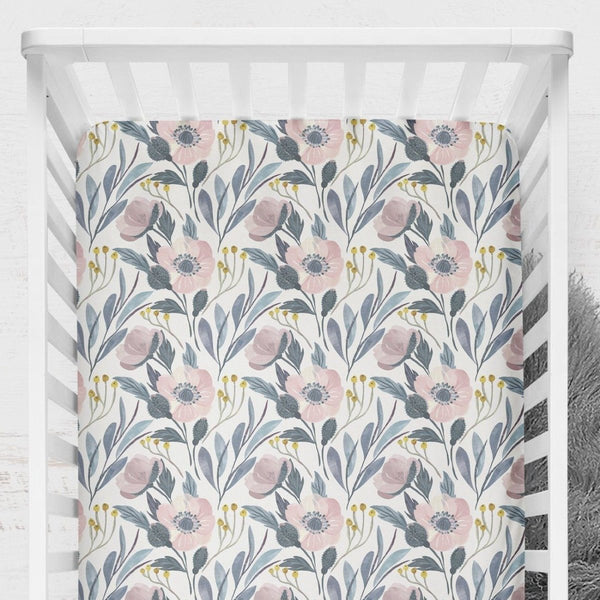 Moody Floral Crib Sheet