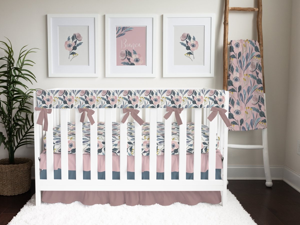 Moody Floral Crib Sheet - gender_girl, Theme_Floral,