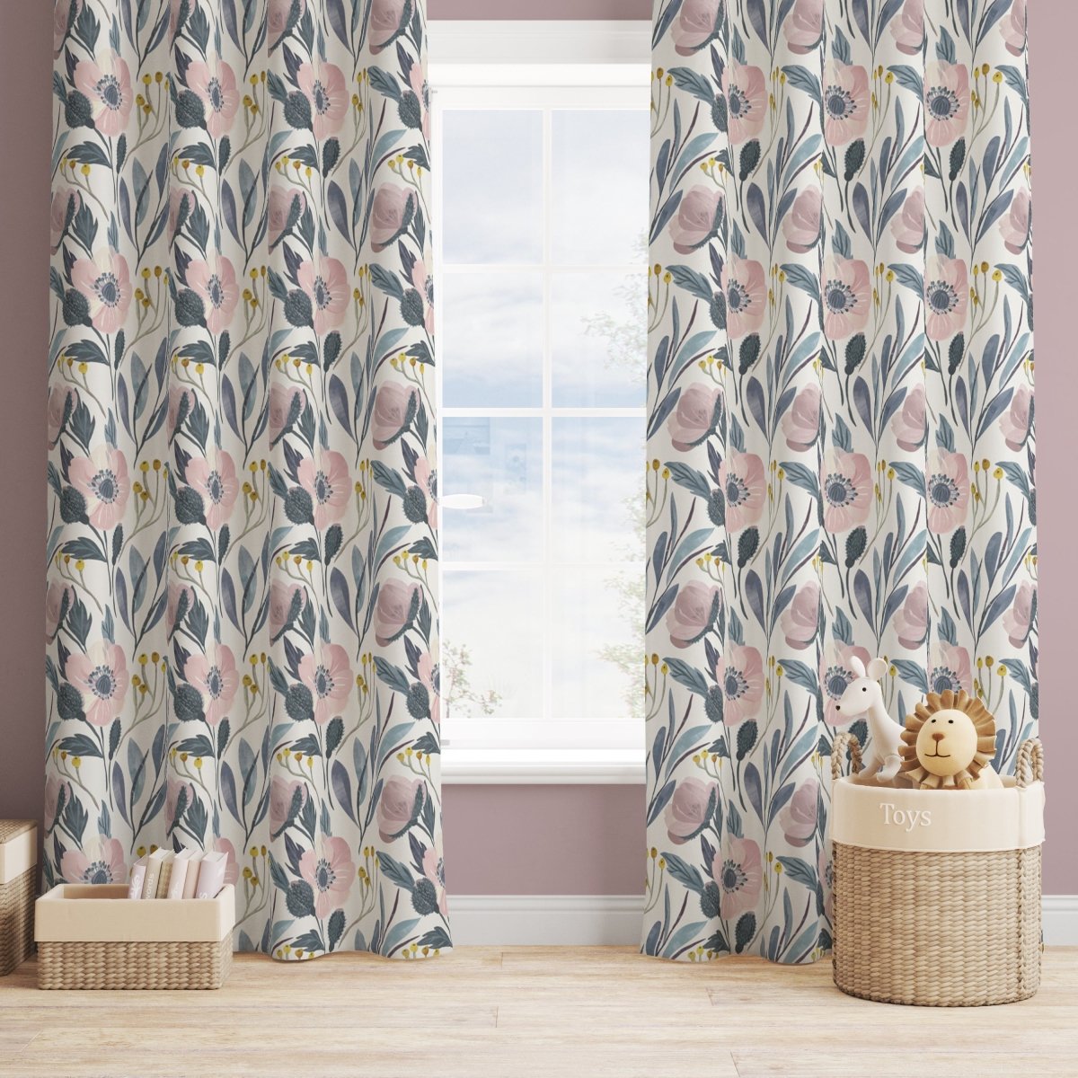 Moody Floral Curtain Panel - gender_girl, Moody Floral, Theme_Floral