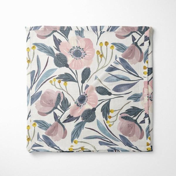 Moody Floral Muslin Blanket - gender_girl, Moody Floral, Theme_Floral