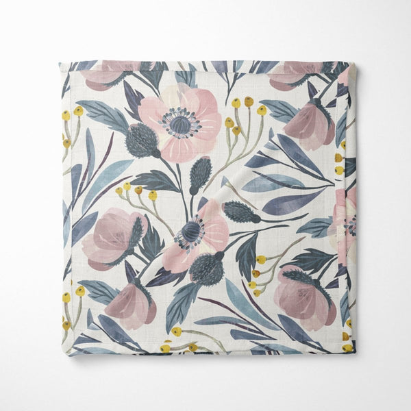 Moody Floral Muslin Blanket - Muslin Blanket