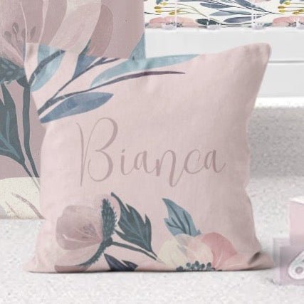 Moody Floral Personalized Throw Pillow - gender_girl, Moody Floral, text