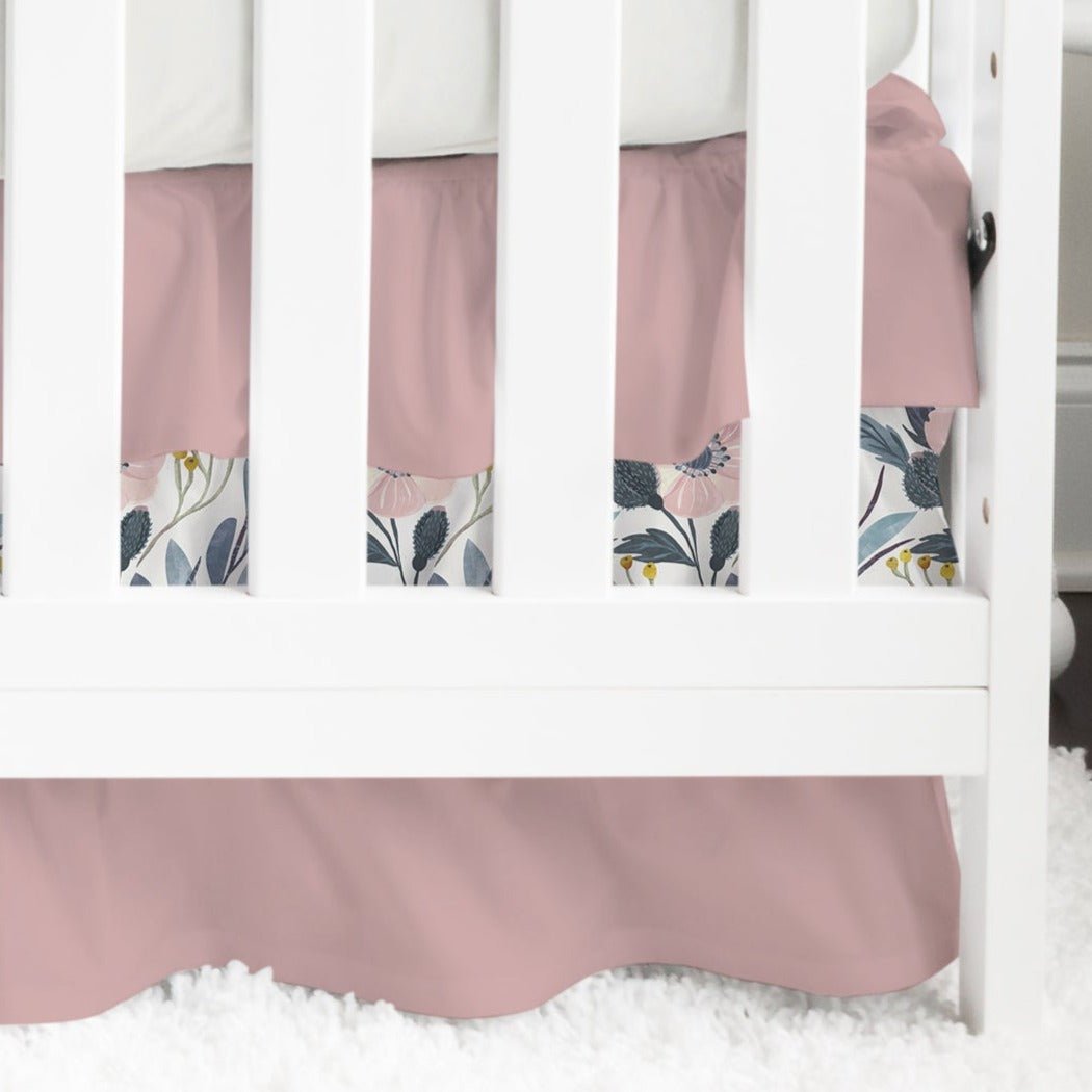 Moody Floral Ruffled Crib Skirt - gender_girl, Moody Floral, Theme_Floral