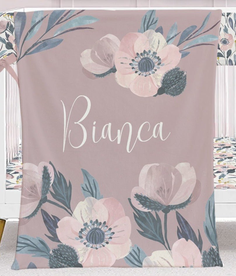 Moody Floral Solid Crib Bedding - gender_girl, Moody Floral, text