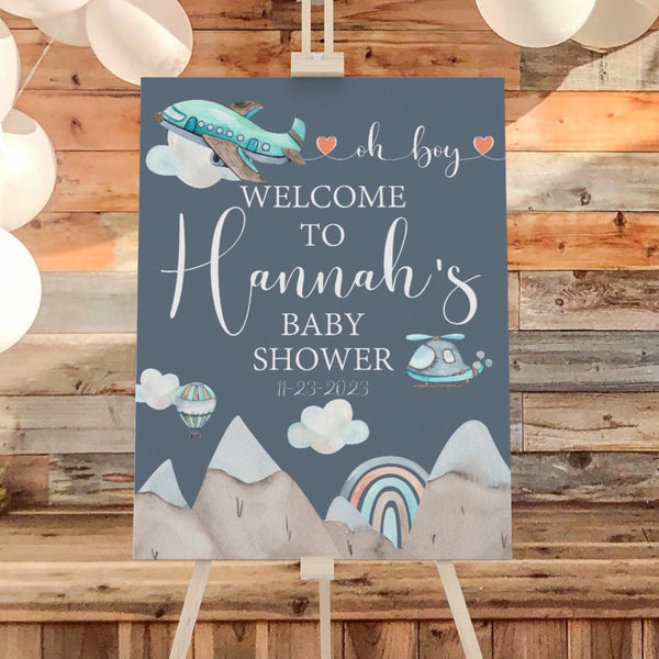 Mountain Adventure Baby Shower Welcome Sign - gender_boy, Mountain Adventure, Mountain Explorer