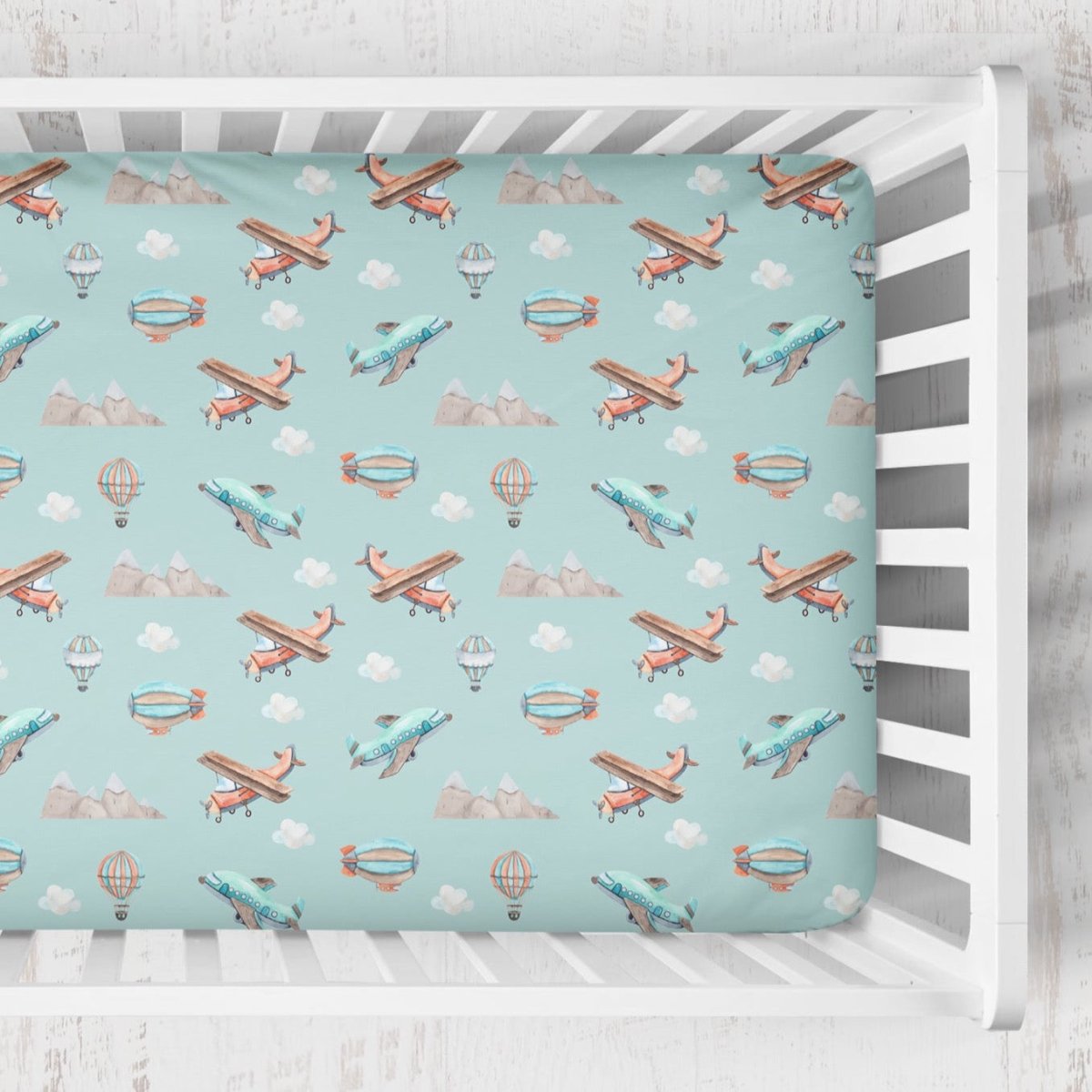 Mountain Adventure Crib Sheet - gender_boy, Theme_Adventure,
