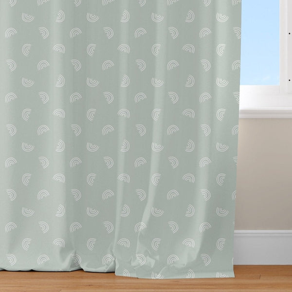 Muted Mint Rainbows Curtain Panel