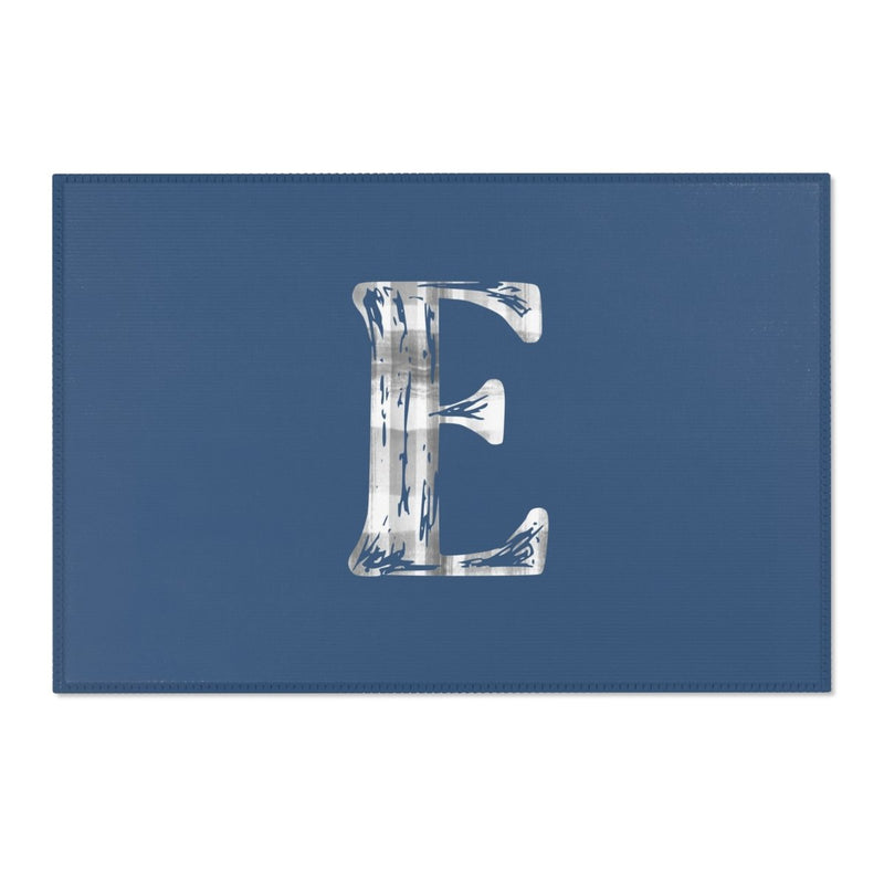 Navy Plaid Personalized Nursery Rug - gender_boy, text, Vintage Truck