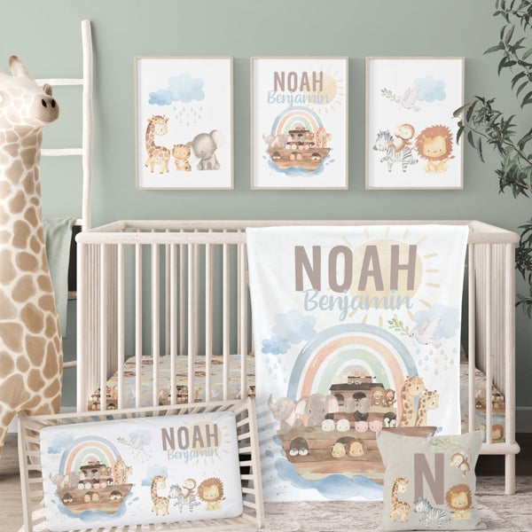 Noah's Ark Nursery Starter Set - Boy Crib Bedding