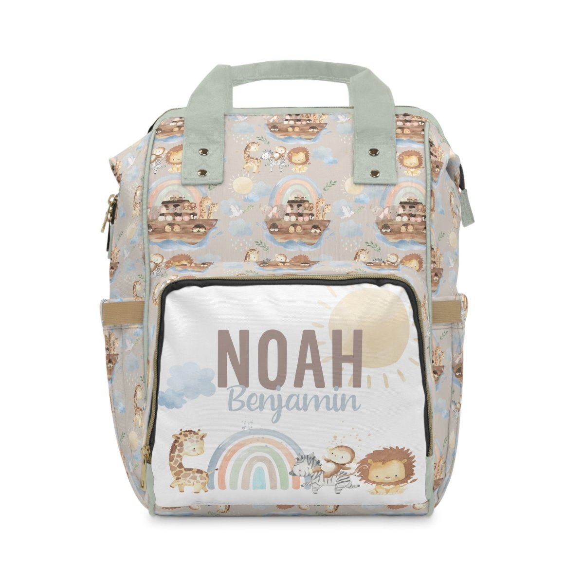 Noah's Ark Personalized Backpack Diaper Bag - gender_boy, Noah's Ark, text