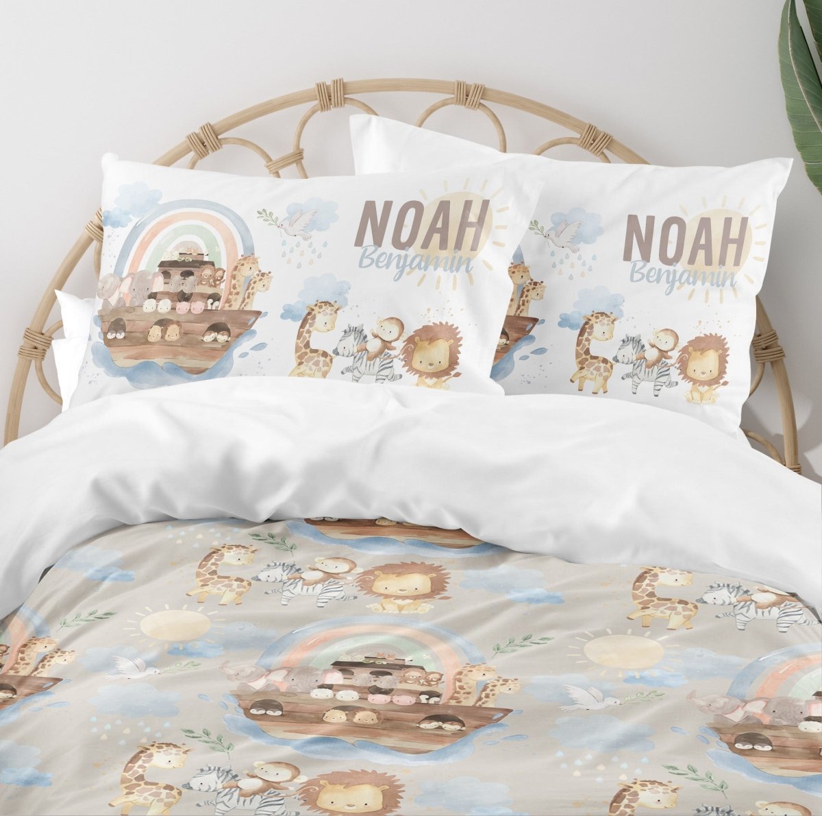 Noah's Ark Personalized Kids Bedding Set (Comforter or Duvet Cover) - gender_boy, Noah's Ark, text