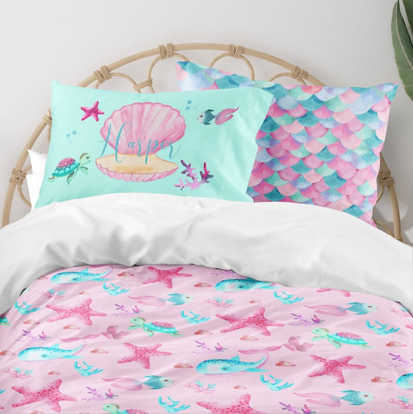 Ocean Girl Personalized Kids Bedding Set (Comforter or Duvet Cover) - gender_girl, Ocean Girl, text