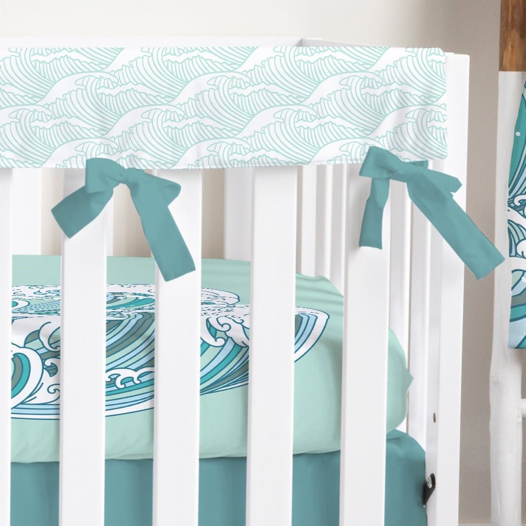 Ocean Waves Crib Rail Guards - Boho Surfer, gender_boy, gender_neutral