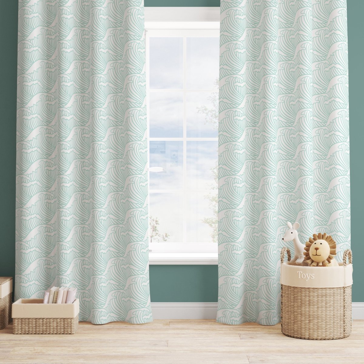 Ocean Waves Curtain Panel - Boho Surfer, gender_boy, gender_neutral