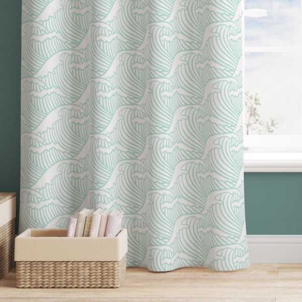 Ocean Waves Curtain Panel - Boho Surfer, gender_boy, gender_neutral