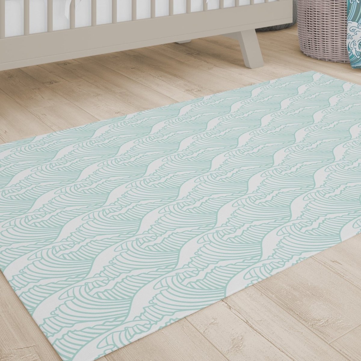 Ocean Waves Nursery Rug - Boho Surfer, gender_boy, gender_neutral