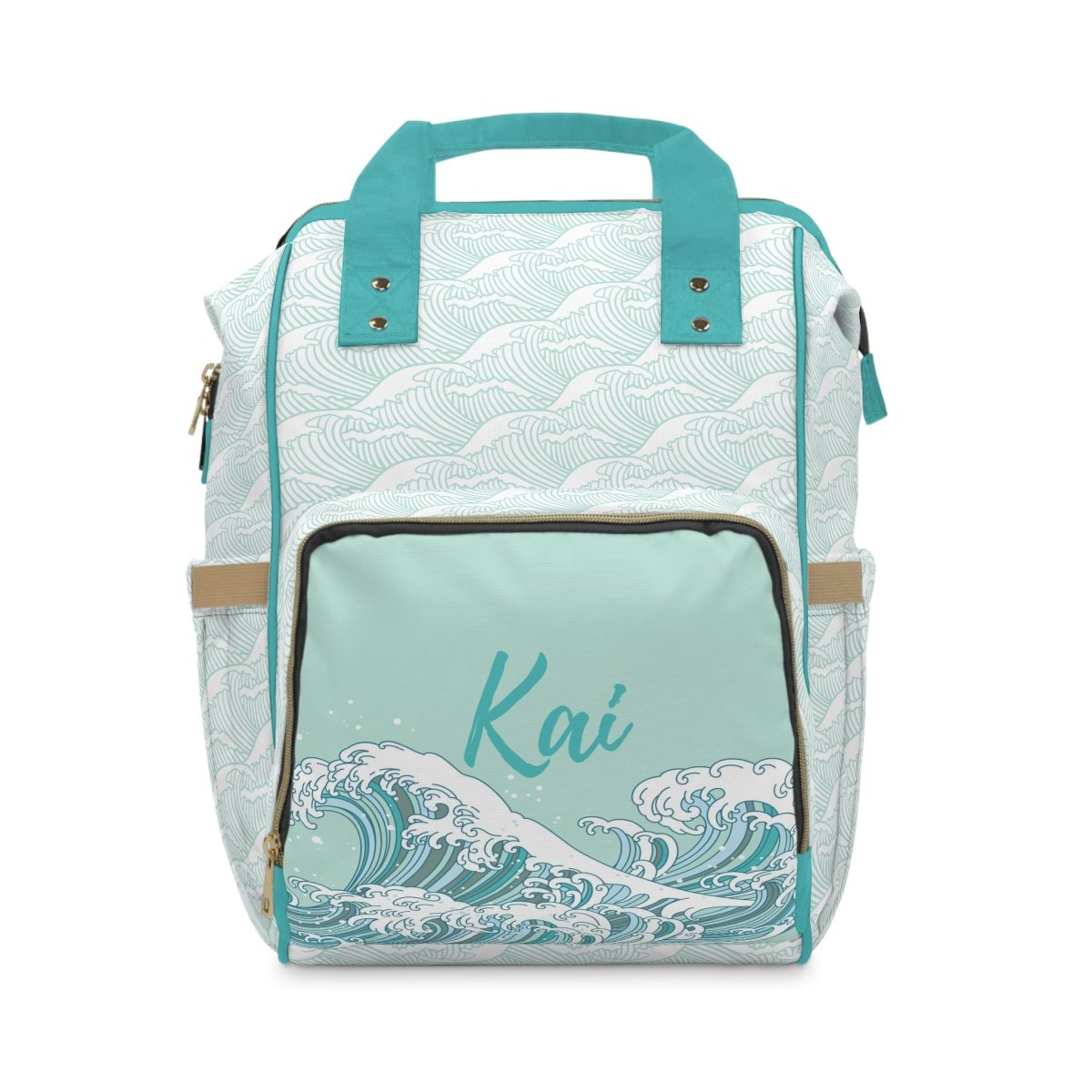 Ocean Waves Personalized Backpack Diaper Bag - gender_boy, gender_neutral, Ocean Waves