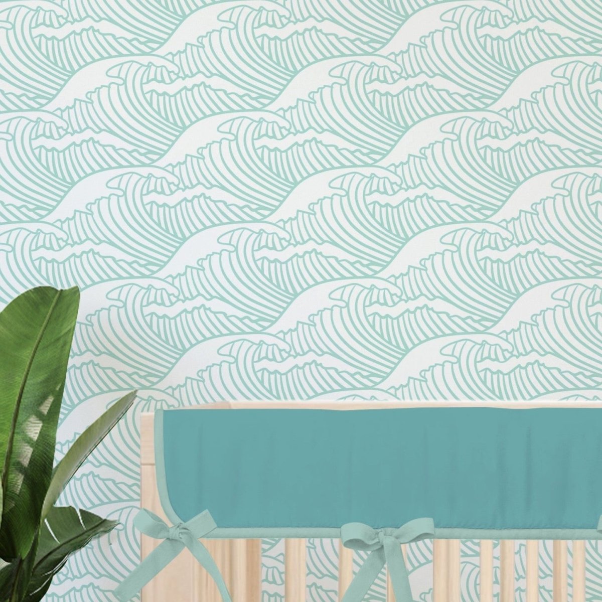 Ocean Waves Peel & Stick Wallpaper - Boho Surfer, gender_boy, gender_neutral
