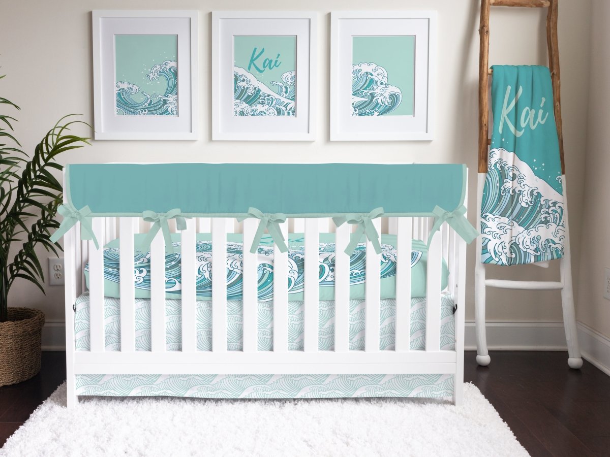 Ocean Waves Solid Crib Bedding - gender_boy, gender_neutral, Ocean Waves