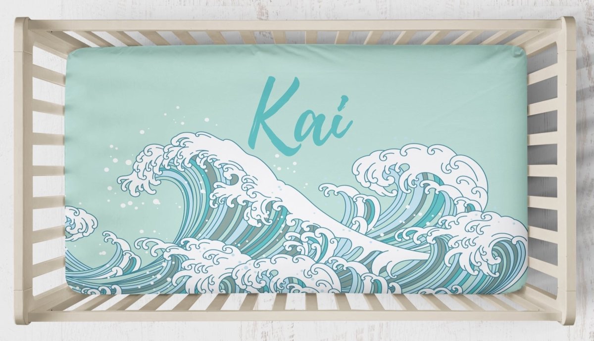 Ocean Waves Solid Crib Bedding - gender_boy, gender_neutral, Ocean Waves