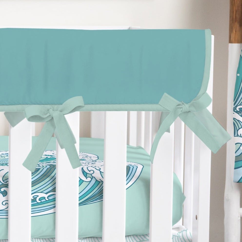 Ocean Waves Solid Turquoise Crib Rail Guards - gender_boy, gender_neutral, Ocean Waves