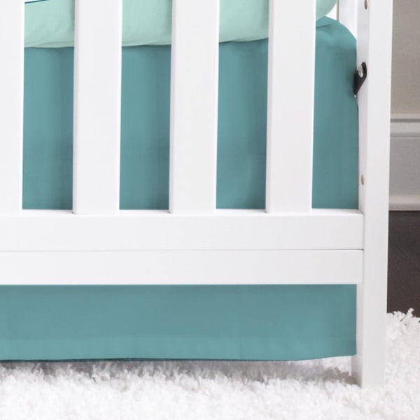 Ocean Waves Solid Turquoise Crib Skirt - gender_boy, gender_neutral, Ocean Waves