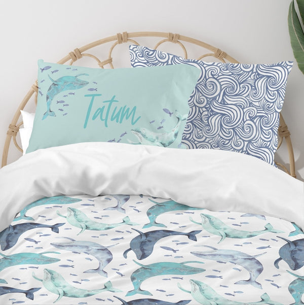 Oh Whale! Kids Bedding Set (Comforter or Duvet Cover)