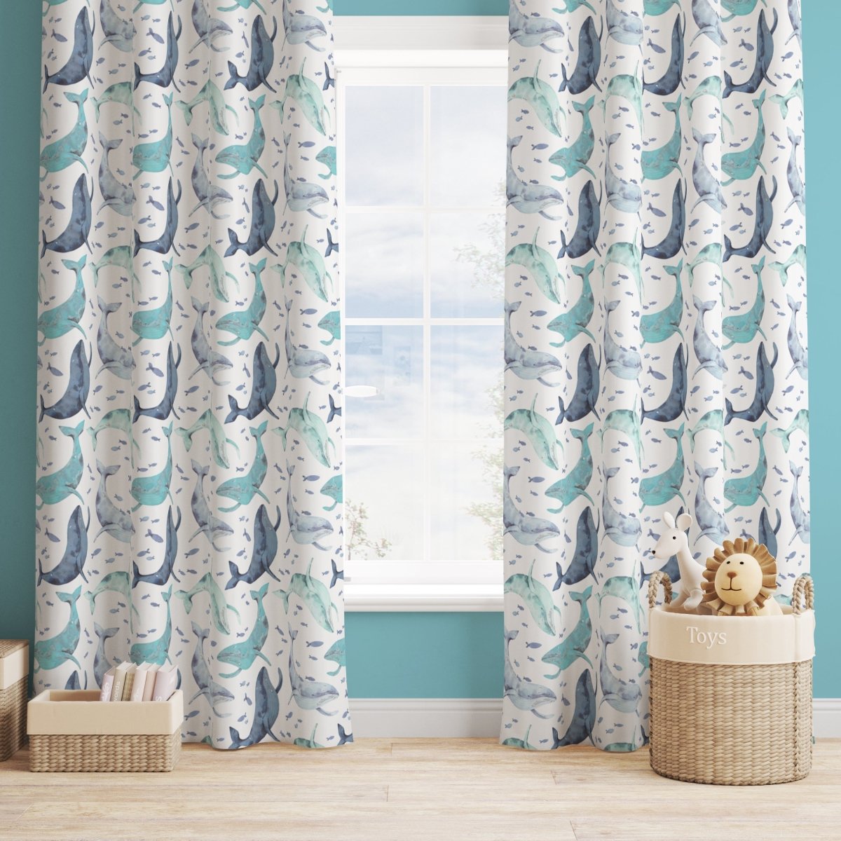 Oh Whale! Curtain Panel - gender_boy, gender_neutral, Oh Whale!
