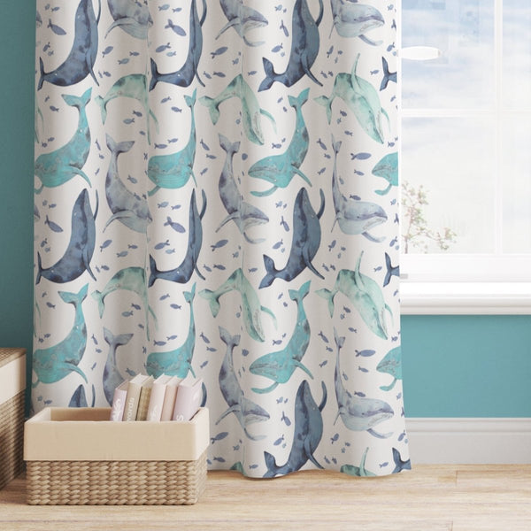 Oh Whale! Curtain Panel - gender_boy, gender_neutral, Oh Whale!
