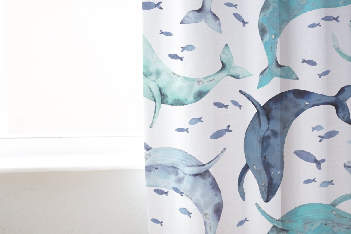 Oh Whale! Curtain Panel - gender_boy, gender_neutral, Oh Whale!