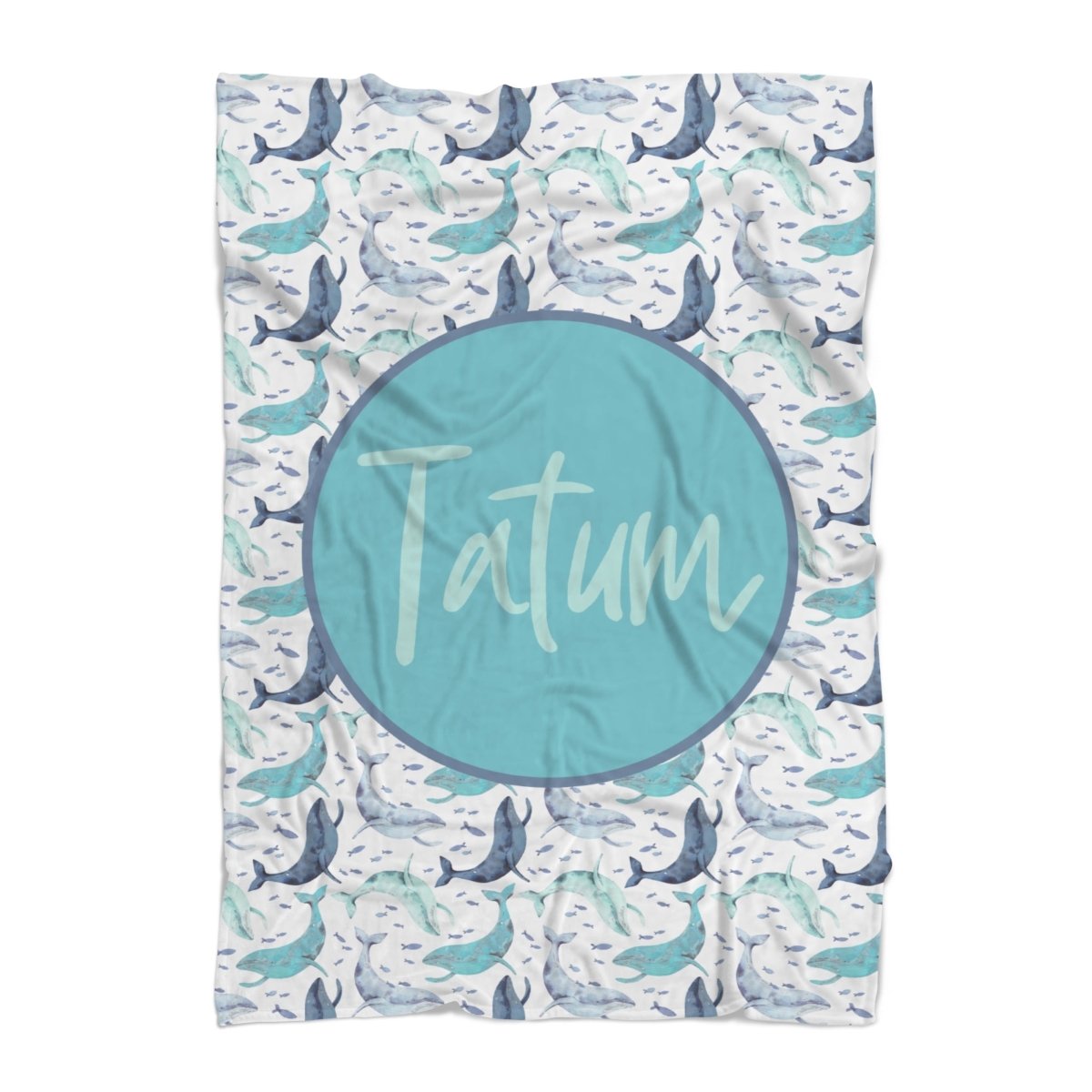 Oh Whale! Personalized Minky Blanket - gender_boy, gender_neutral, Oh Whale!