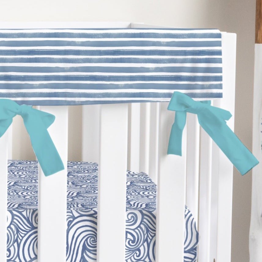 Oh Whale! Striped Crib Rail Guards - gender_boy, gender_neutral, Oh Whale!