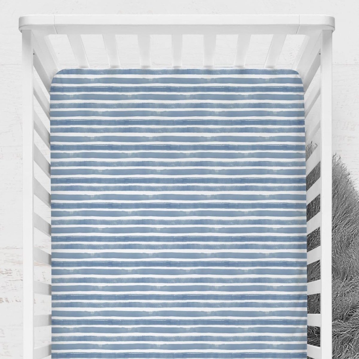 Oh Whale! Striped Crib Sheet - gender_boy, gender_neutral, Theme_Ocean