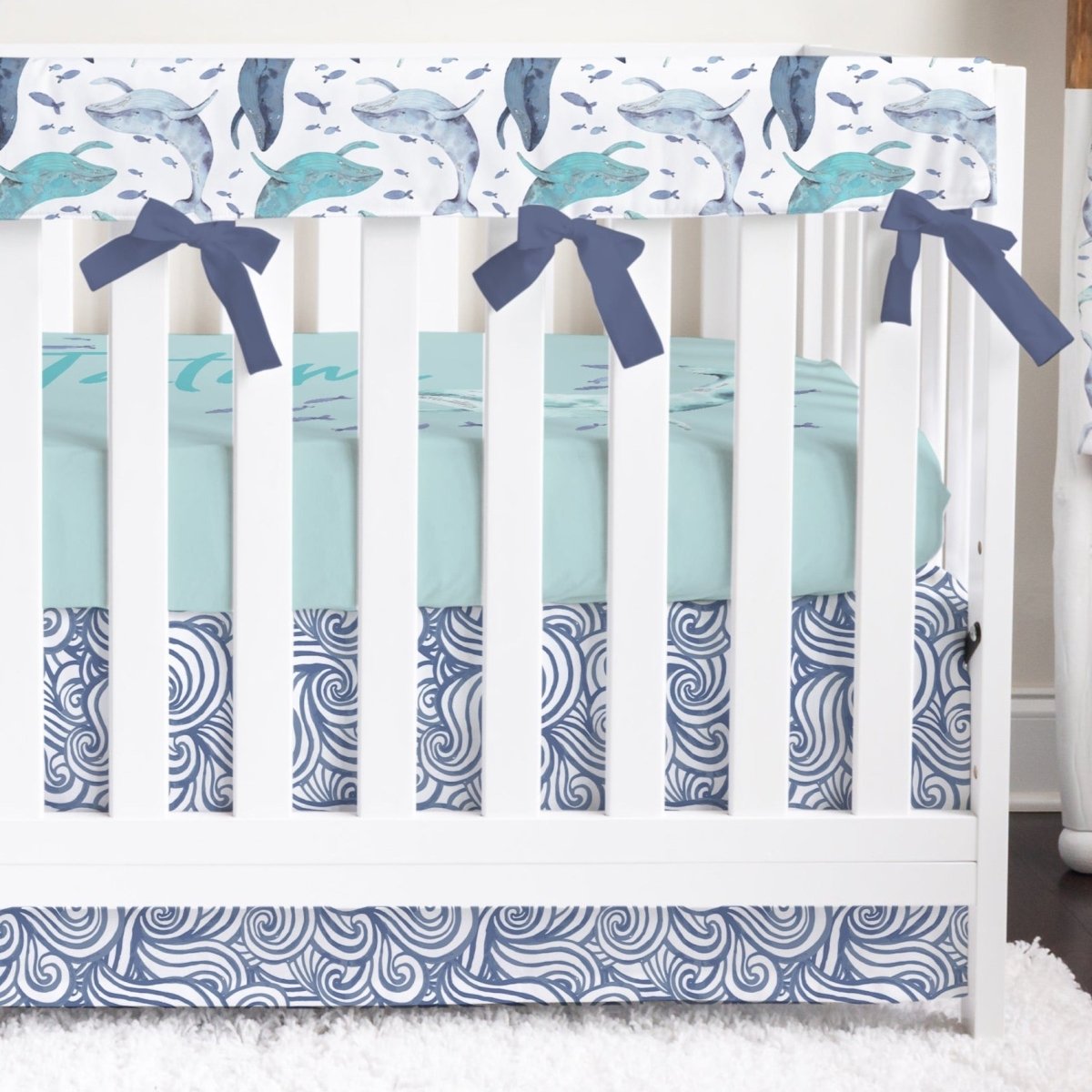 Oh Whale! Wave Crib Bedding - gender_boy, gender_neutral, Oh Whale!