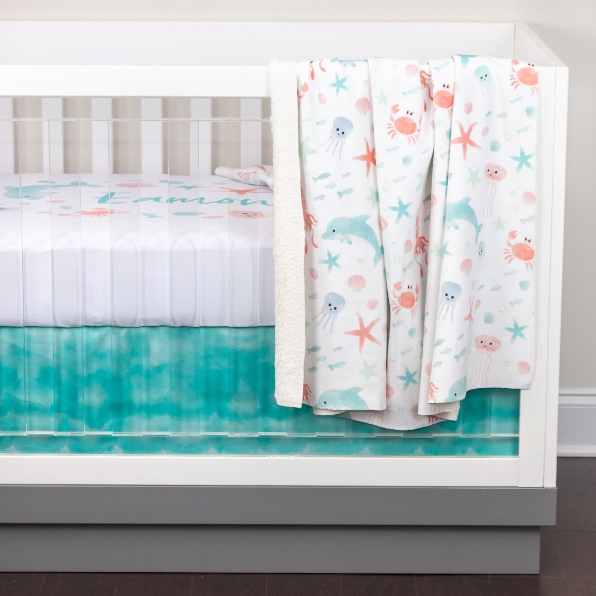 Ombre Waves Crib Skirt - gender_boy, gender_girl, gender_neutral