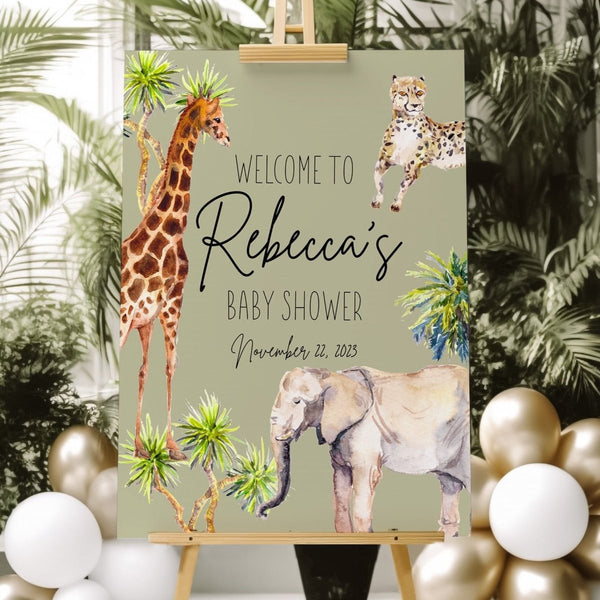 On Safari Baby Shower Welcome Sign - Welcome Sign